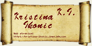 Kristina Ikonić vizit kartica